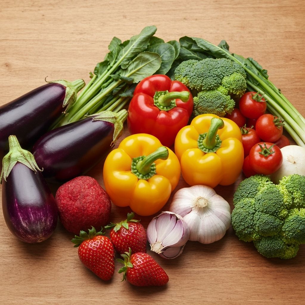 Healthy foods rich in vitamins